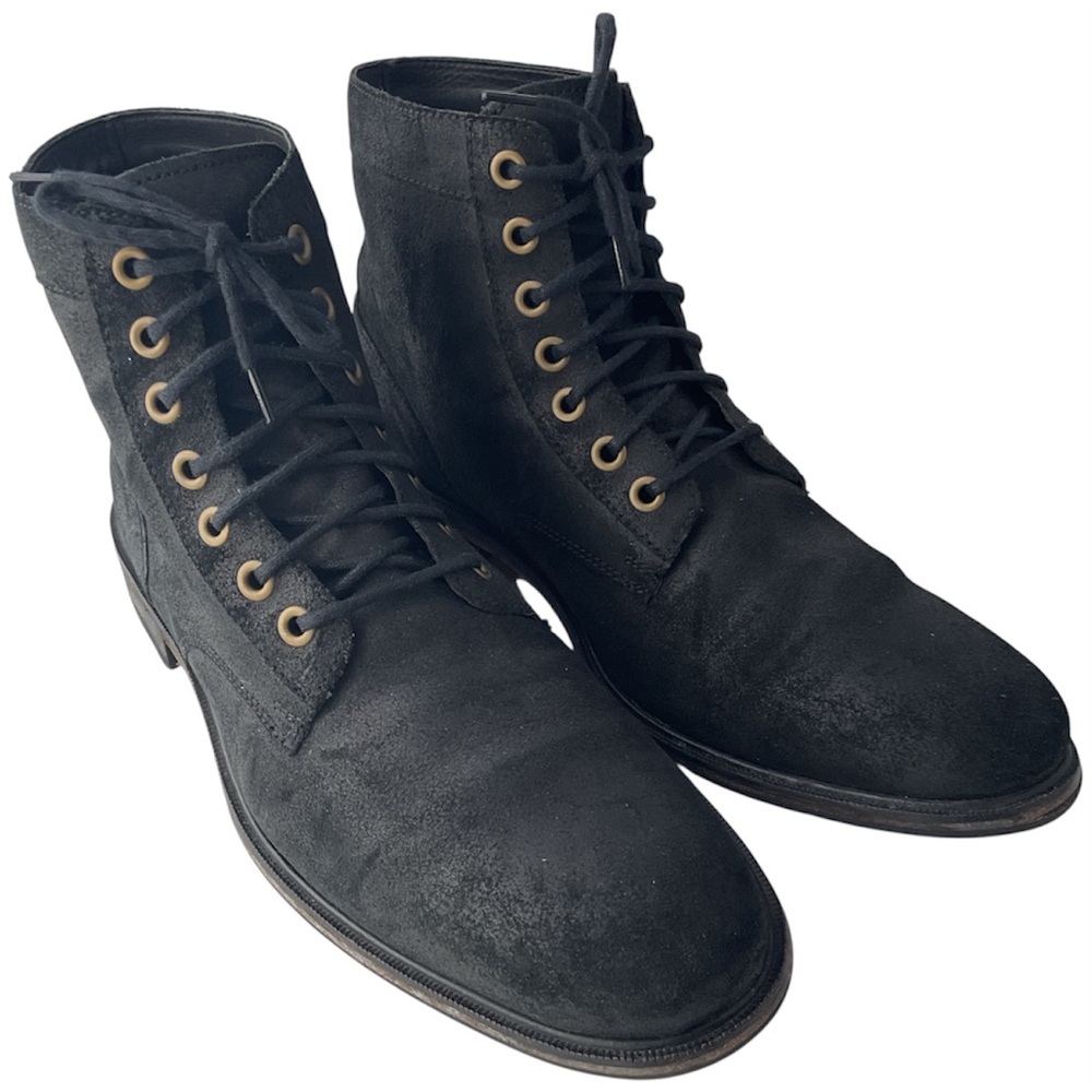 Cole Haan C08758 Black Distressed Suede Lace Up Ankle Chukka Boots Mens Size 10M